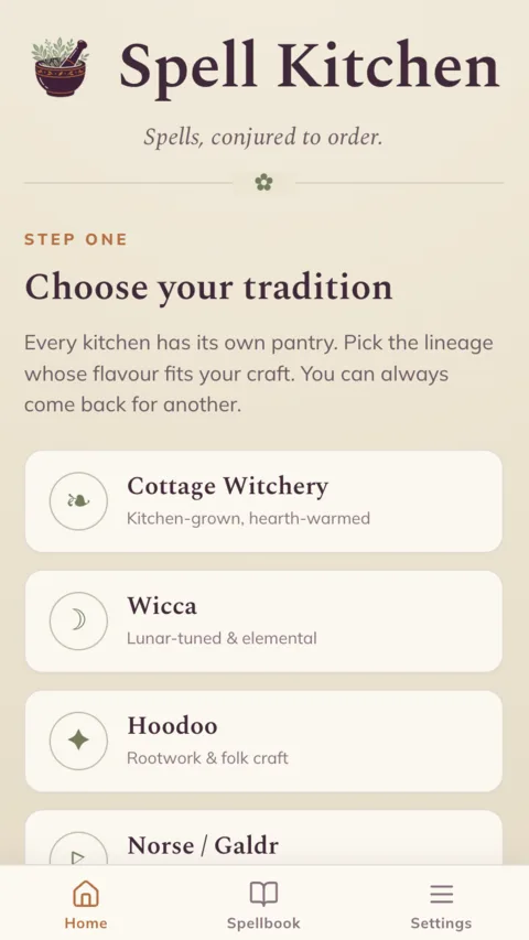 Spell Kitchen app screenshot